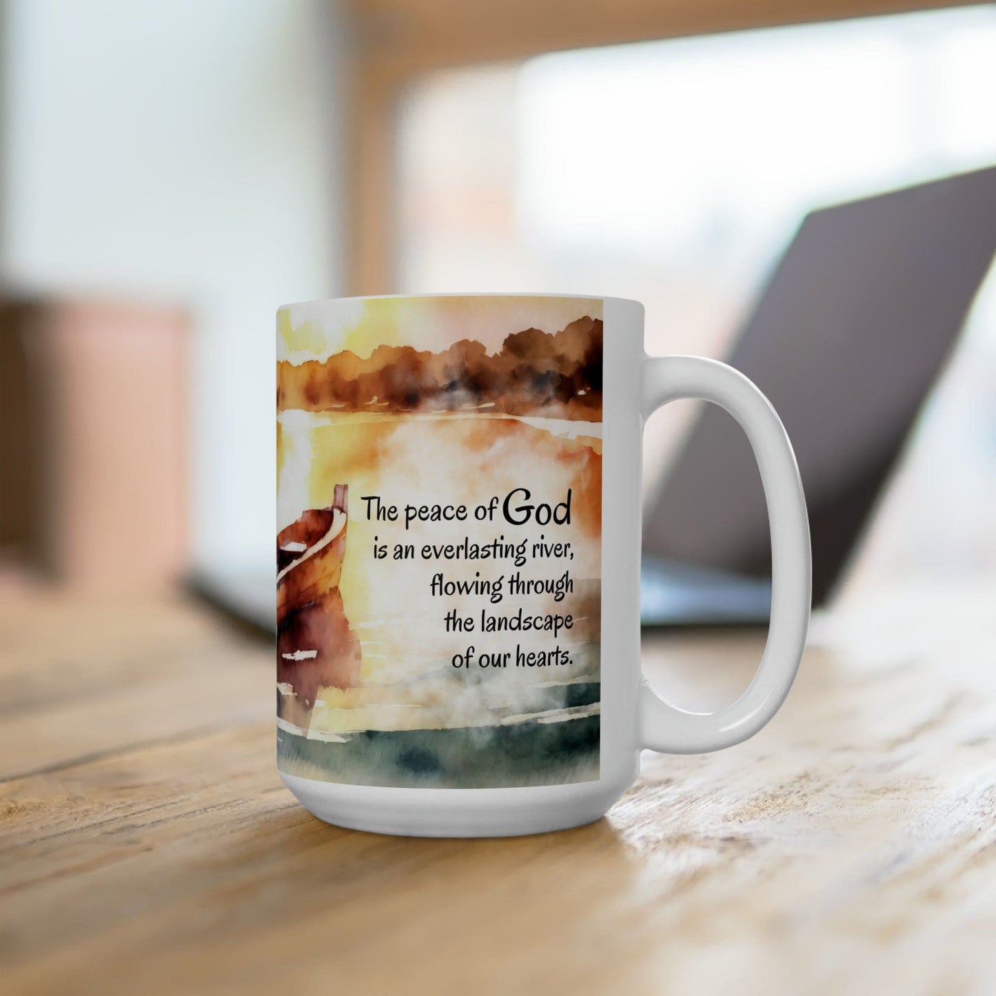 Ceramic Mug 15oz - the Peace of God - Everlasting River Illustration