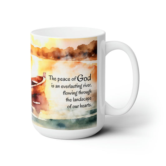 Ceramic Mug 15oz - the Peace of God - Everlasting River Illustration