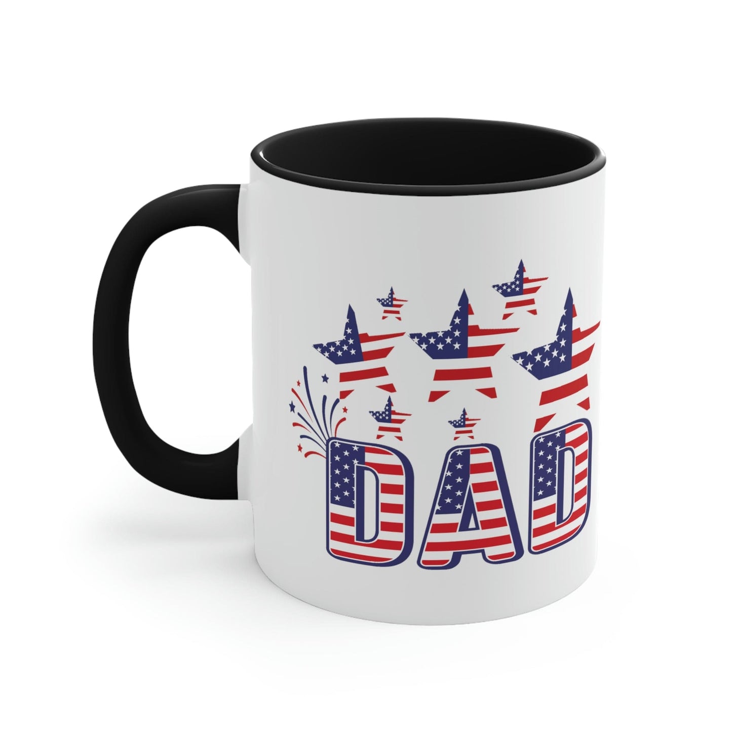Two-tone Accent Ceramic Mug 11oz - 4th of July Celebration Illustration
