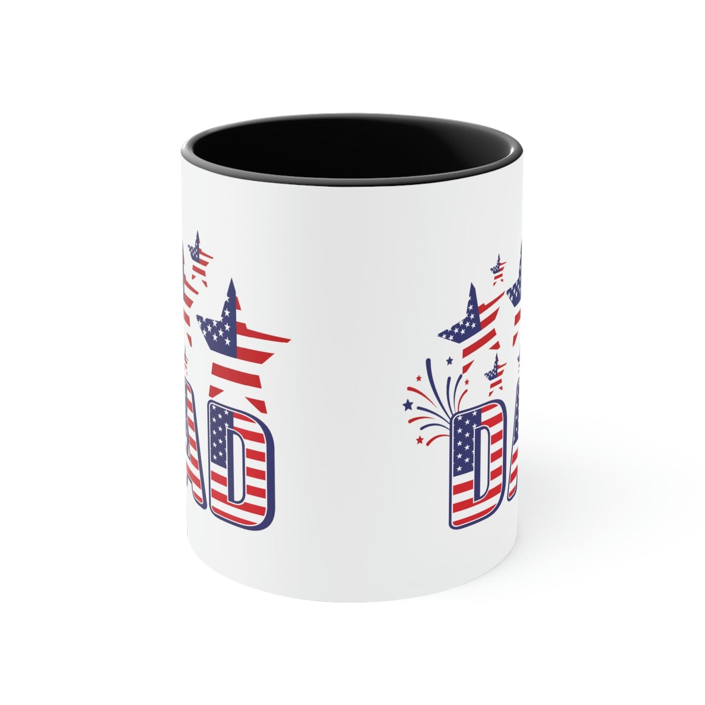 Two-tone Accent Ceramic Mug 11oz - 4th of July Celebration Illustration
