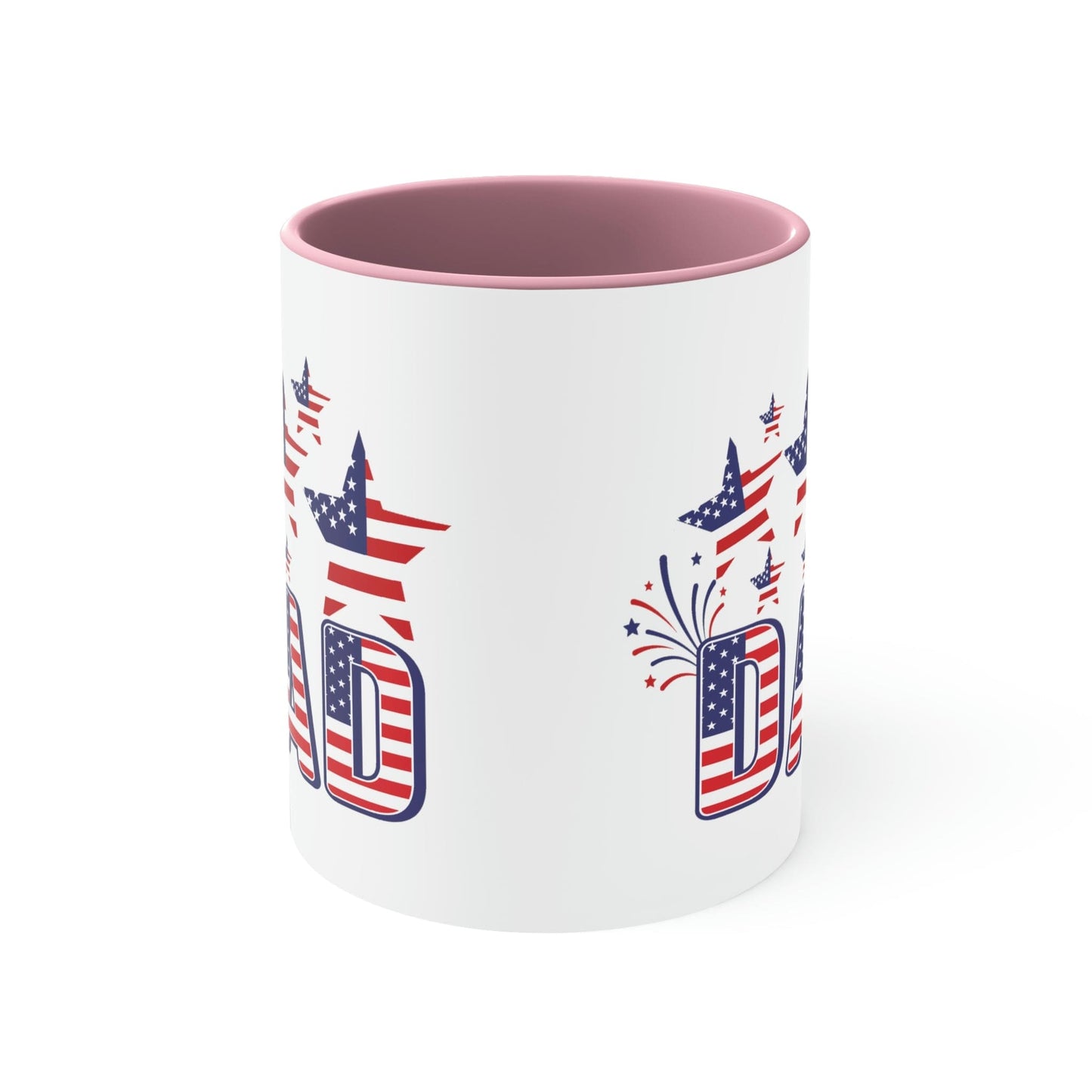 Two-tone Accent Ceramic Mug 11oz - 4th of July Celebration Illustration