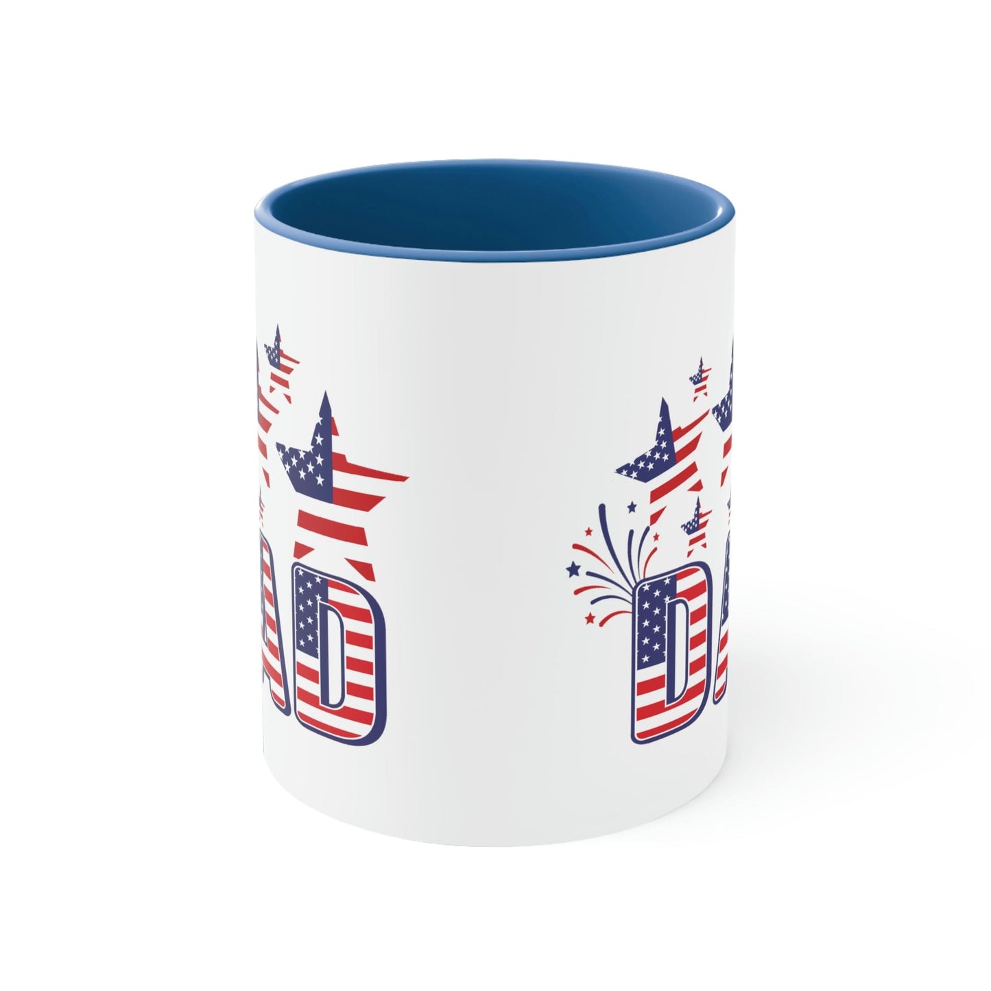 Two-tone Accent Ceramic Mug 11oz - 4th of July Celebration Illustration