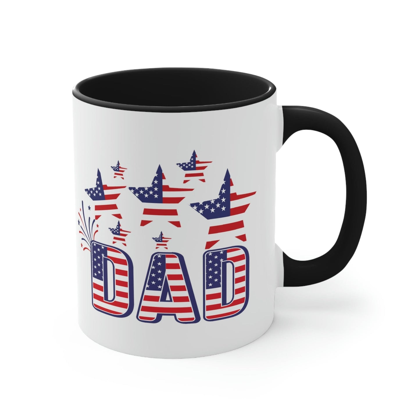 Two-tone Accent Ceramic Mug 11oz - 4th of July Celebration Illustration